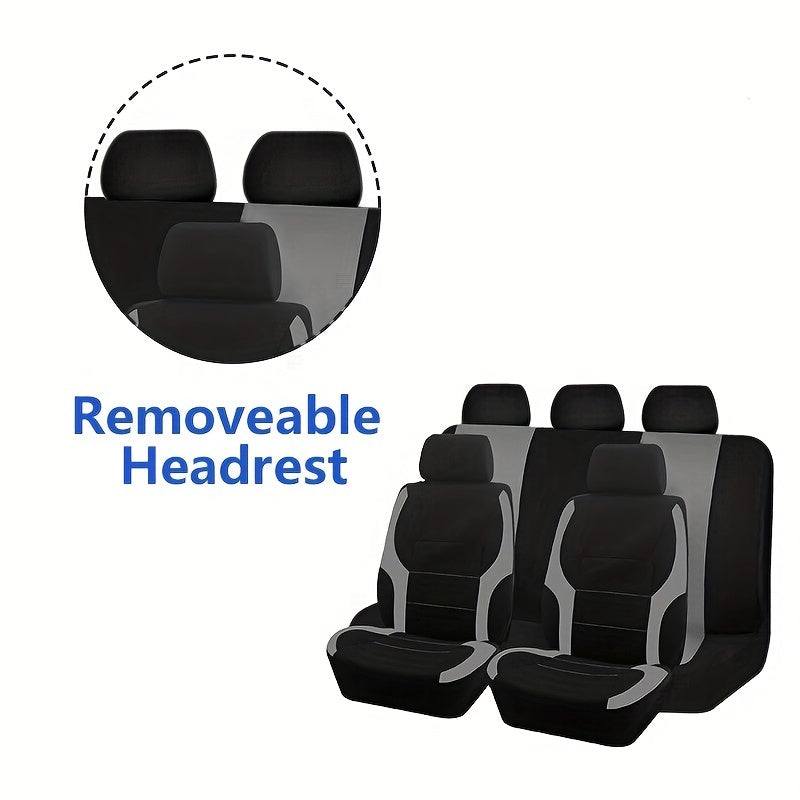9pcs All Purpose Car Seat Cover Mesh Cloth Car Interior Five Seat Cover