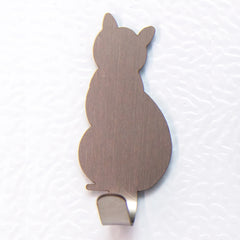 2pcs Stainless Steel Cat Shape Strong Viscose Anti Rust Hook