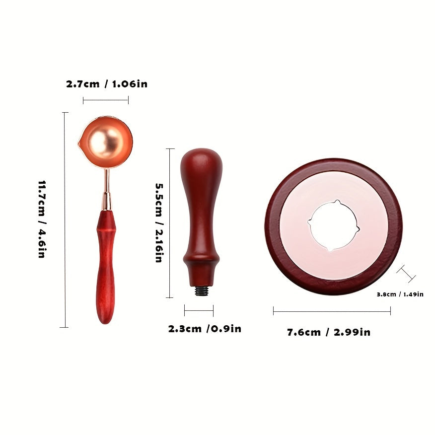 3pcs Fire Paint Seal Wax Stamp Set for Valentines Wedding Invitations