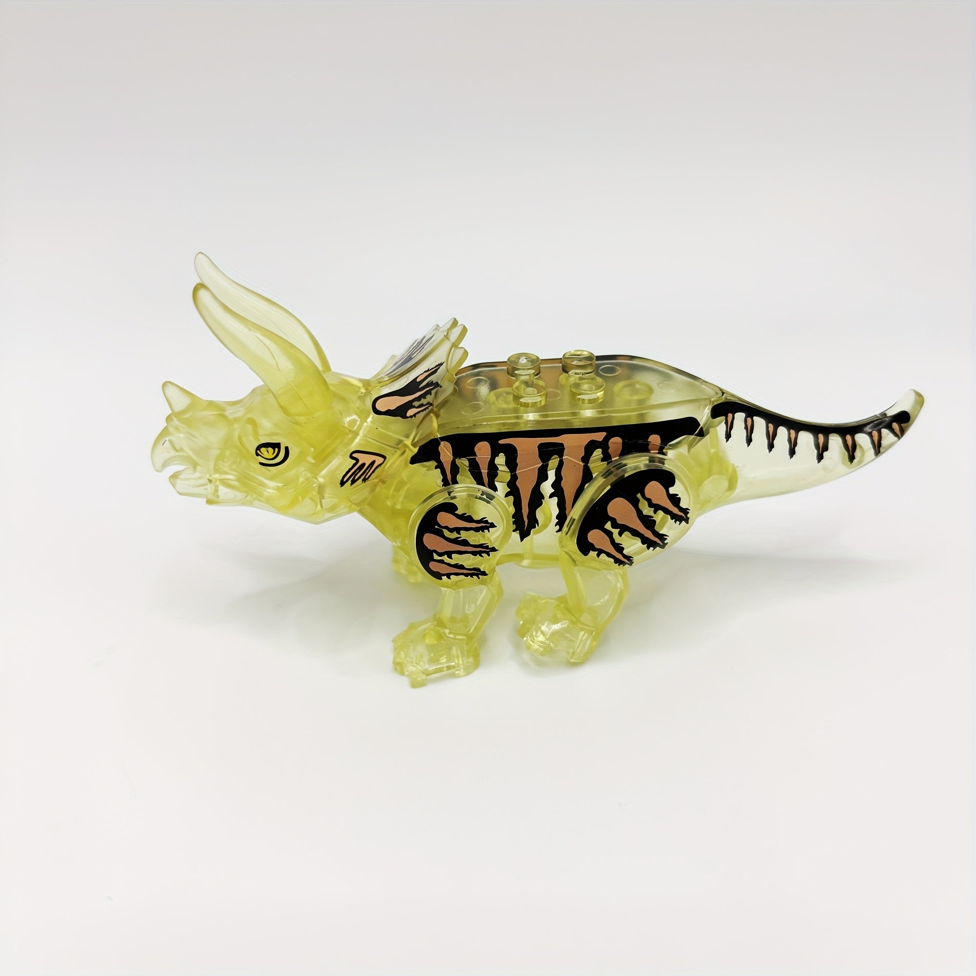 6pcs Dinosaur Collectible Toys Set, Variety of Styles, Transparent ABS Material