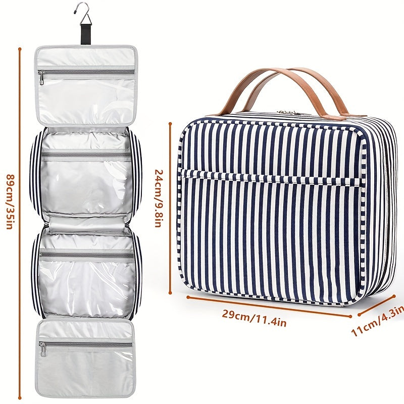 Striped Pattern Storage Hnadbag Portable Cosmetic Bag