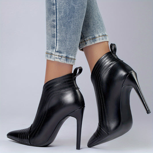 Women's Point Toe Stiletto Heeled Ankle Boots