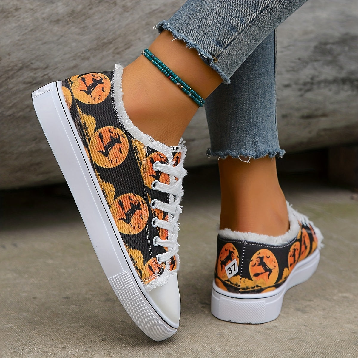 Women's Colorblock Flat Shoes Round Toe Lightweight Canvas Shoes