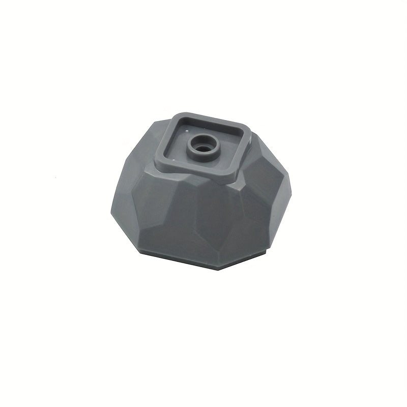 Dark Grey Rock Building Blocks 4x4 Octagonal Giant Stone Scene