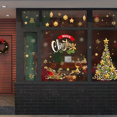 Christmas Electrostatic Stickers Double Sided Wall Window Adsorption No Glue