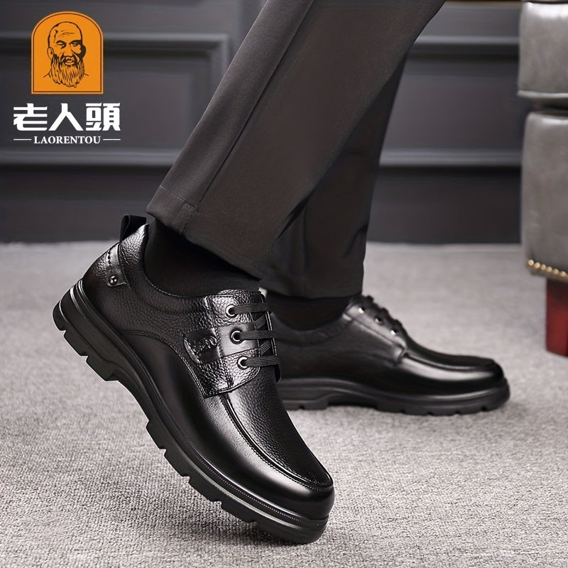 LAORENTOU Men's Leather Dress Shoes Lace up Formal Dress Shoes
