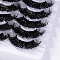 8 Pairs 25mm Cat Eye Fluffy Faux Mink 9D Wispy Lashes