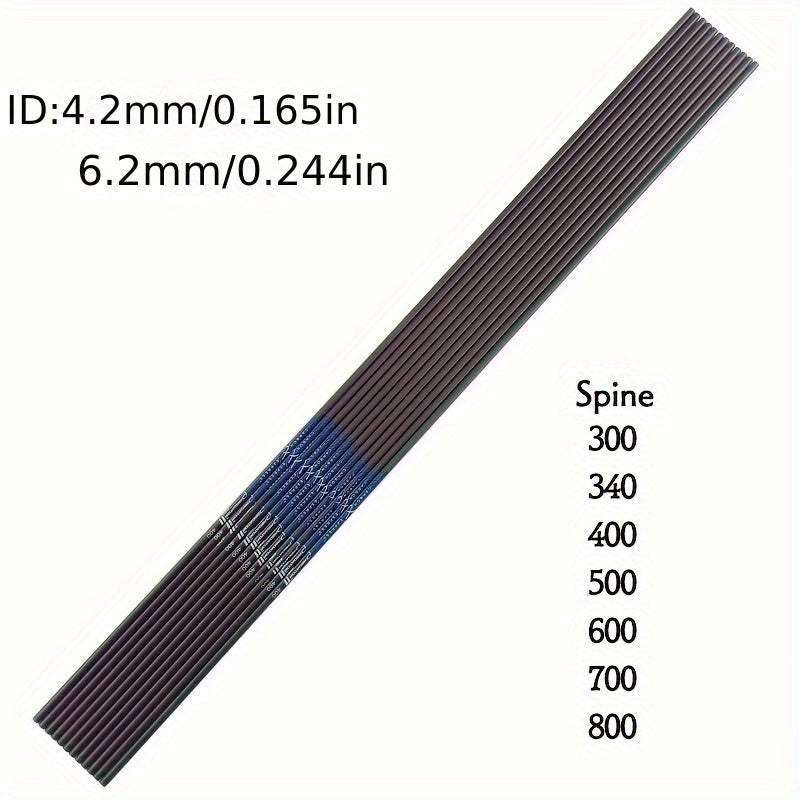 12pcs Carbon Arrow Shafts ID4 2mm Spine 400-1000 Recurve Bow Accessories