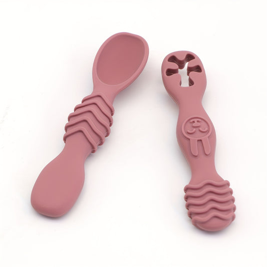 2pcs Kids Spoons, Blue and Pink, BPA-Free