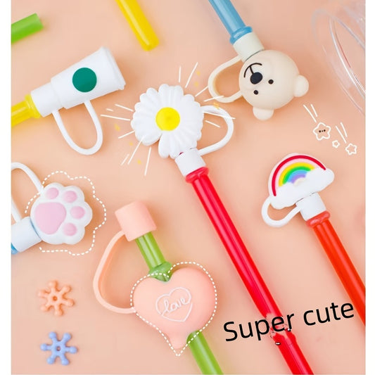 Silicone Straw Tips Cover Portable Reusable Straw Caps Covers