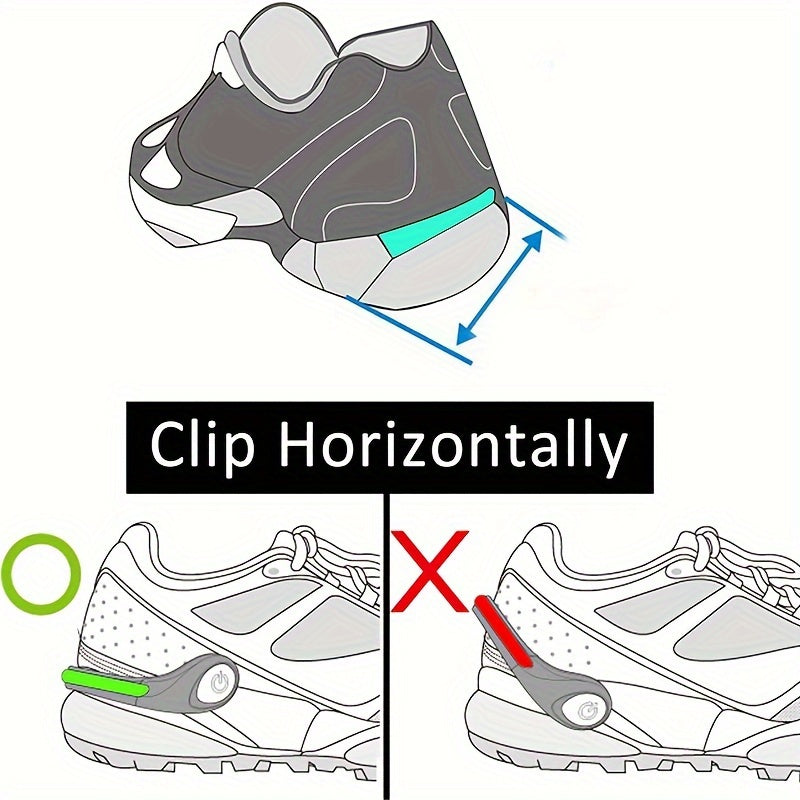 RGB Strobe Shoe Clip Lights Safety Gear for Runners Joggers Bikers