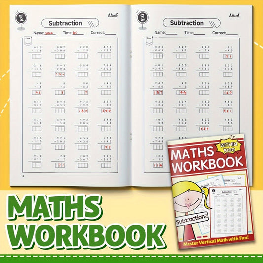 Math Subtraction Workbook Up to 100 Interactive Practice Pages