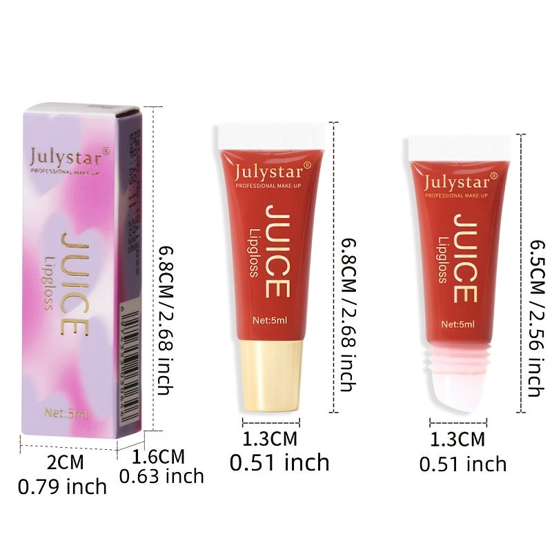 Matte Dewy Finish Lip Gloss Hydrating Moisturizing Smudge Proof Bright