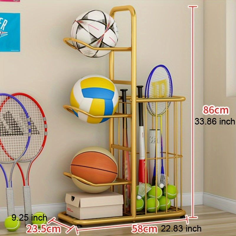 Metal Vertical Ball Rack Garage Storage Organization Stackable Ball Cage