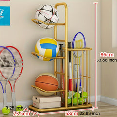 Metal Vertical Ball Rack Garage Storage Organization Stackable Ball Cage