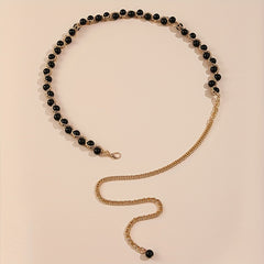 Faux Pearl Waist Chain Tassel Girdle for Women