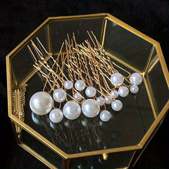 6pcs Rose & Rhinestone Hair Pins Bridal Wedding Headwear