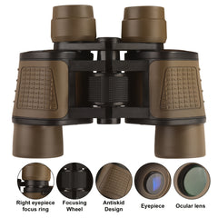 80X80 Compact HD Binoculars for Bird Watching Travel Football