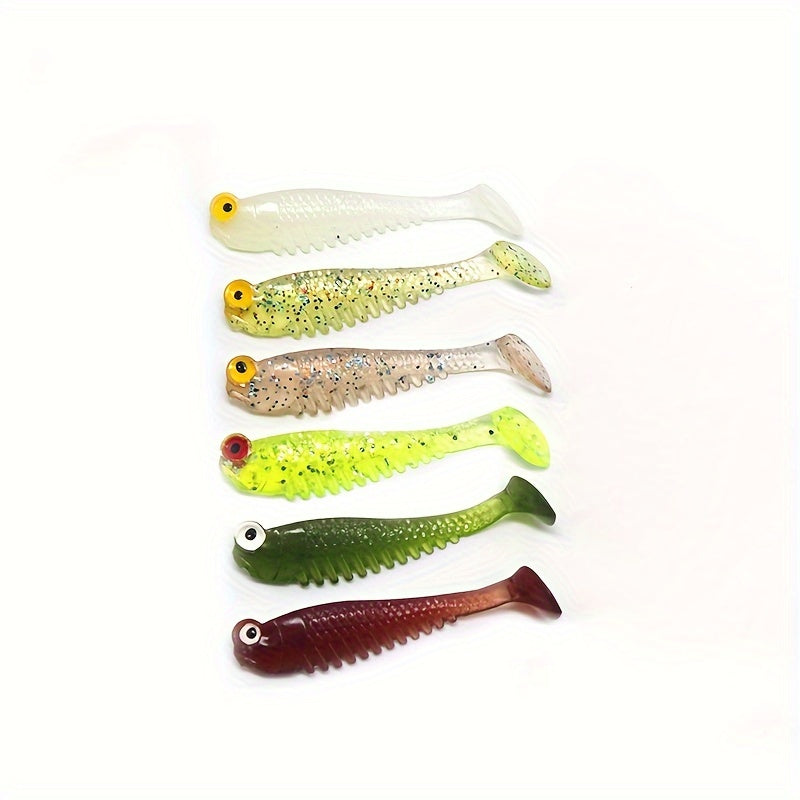 10pcs Glow in the dark Bionic Small Fish Soft Lures T tail Soft Lure