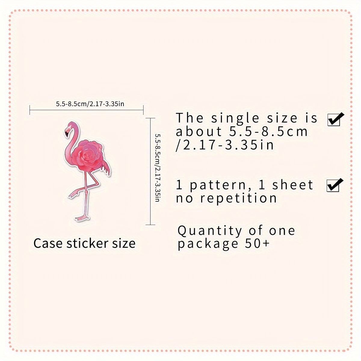 50pcs Flamingo Waterproof Stickers for Bottles Laptop Scrapbook