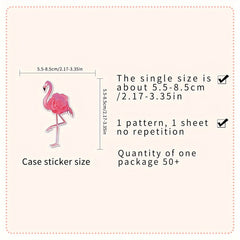 50pcs Flamingo Waterproof Stickers for Bottles Laptop Scrapbook