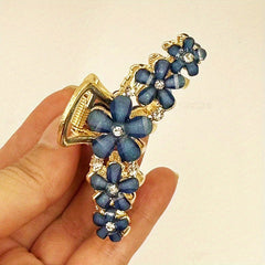 Vintage Flower Hair Claw Crystal Floral Hair Claw for Women Girls
