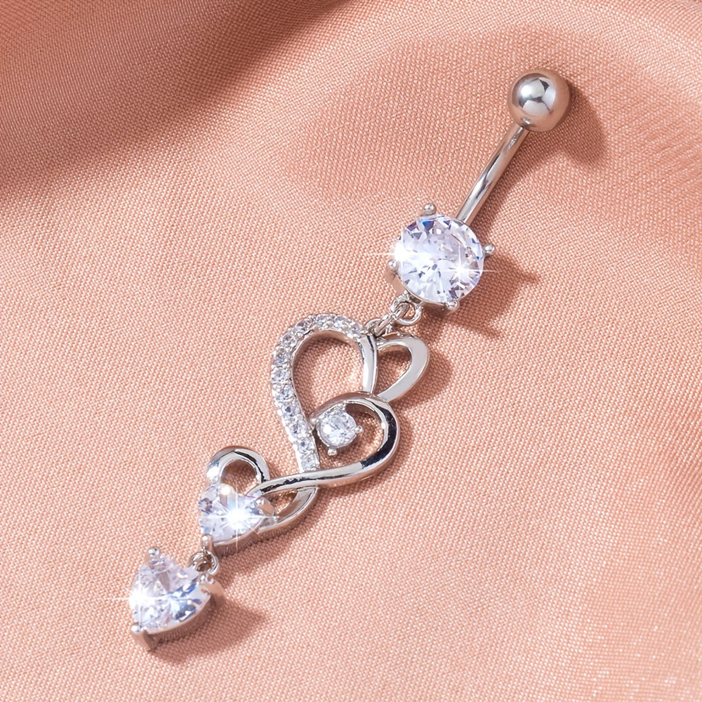 Heart Shape Belly Button Ring Dangle Body Piercing Jewelry