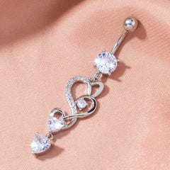 Heart Shape Belly Button Ring Dangle Body Piercing Jewelry