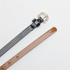 Bright Candy PU Belt Thin Patent Leather Belt For Women