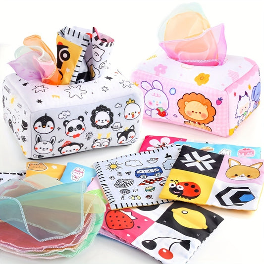 Baby Cloth Book Toy Box Animal and Powder Tear Tissue