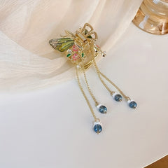 Butterfly Hair Claw With Beads Tassel Hair Clip