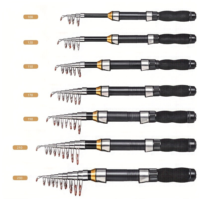 Compact Retractable Fishing Rod for Freshwater Saltwater Ice Fishing