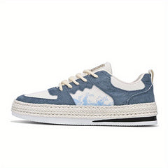 Men's Breathable Canvas Skate Shoes Low Top Lace Up Sneakers