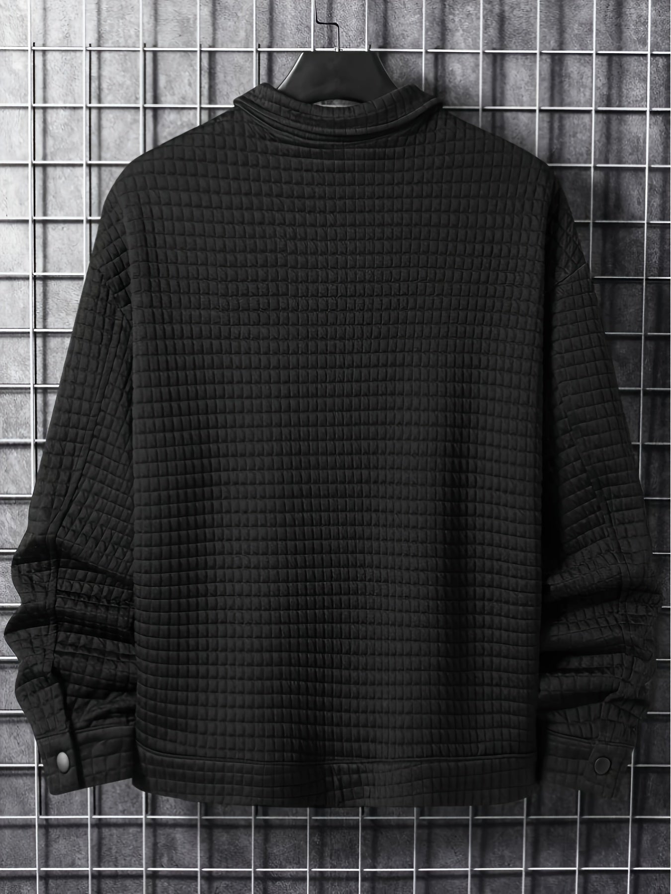 Men's Button Lapel Collar Long Sleeve Jacket