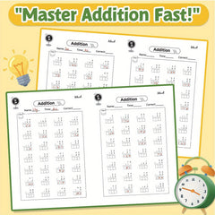 100 Addition Problems Fun Workbook for Kids with Colorful Illustrations