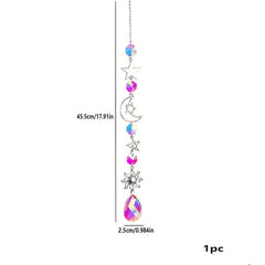 Moon Crystal Pendant Stained Glass Window Hanging