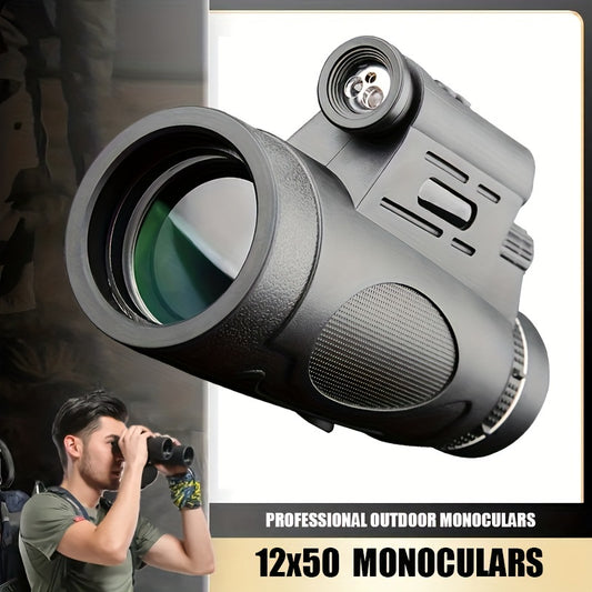 12x50 HD Monocular Telescope BAK4 Prism Camping Mountaineering Hiking
