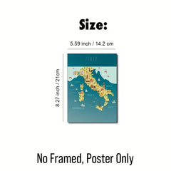 Cartoon Style Map Poster for Children's Room Decor