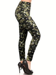 Star Print Skinny Leggings Women's Clothing