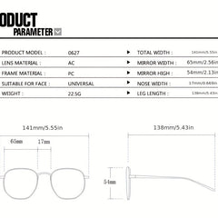 Large Polygon Clear Lens Glasses for Women Men with Case