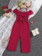 Girls Ruffle Cami Romper Off Shoulder Kids Clothes