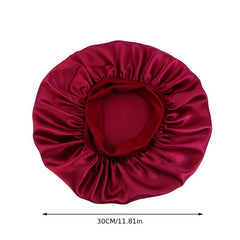 Wide Elastic Band Satin Sleep Bonnet Soft Night Sleeping Cap