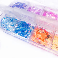 12 Grids Holographic Nail Glitter Flakes for 3D Nail Art