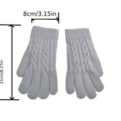 Men's Knitted Plus Velvet Warm Gloves - Autumn Winter