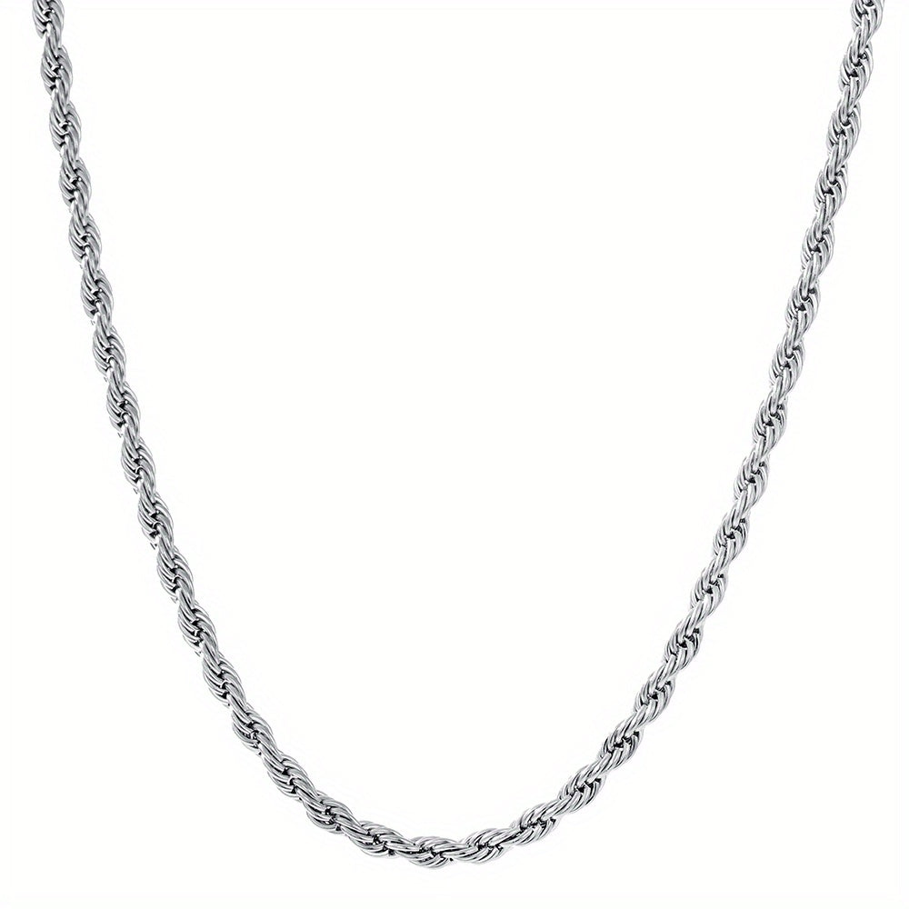 Stainless Steel Twist Chain Necklace Unisex Neck Jewelry