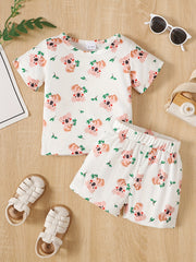 2pcs Baby Boys Dinosaur T shirt & Shorts Set Clothes