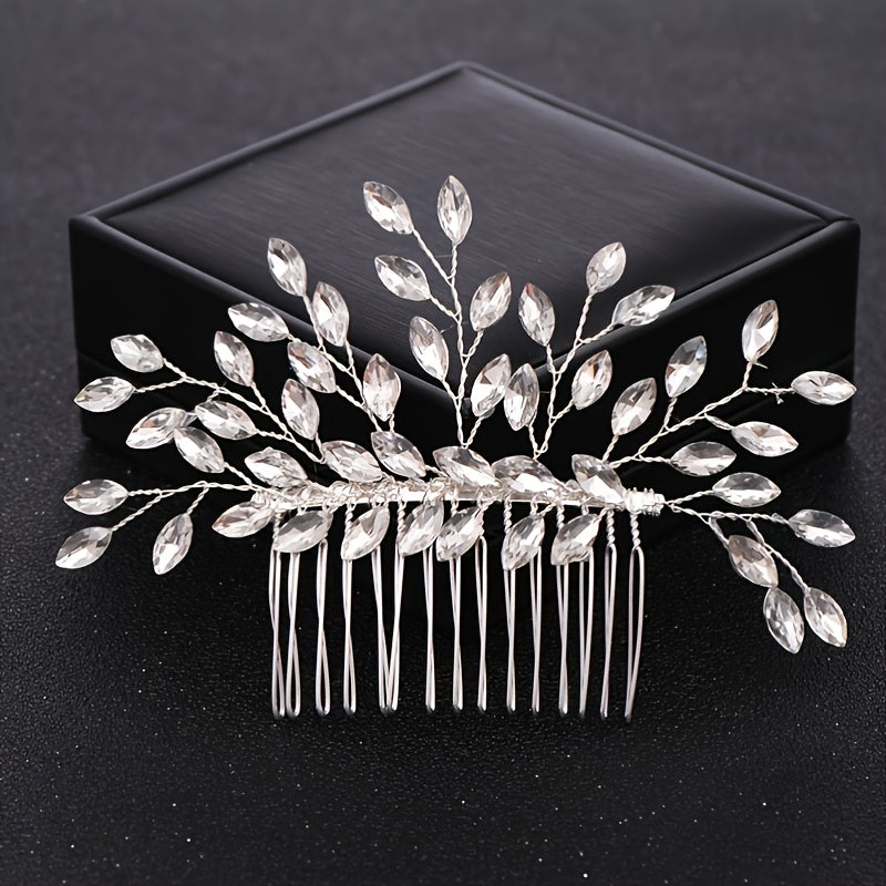 Crystal Pearl Bridal Hair Comb Wedding Accessory