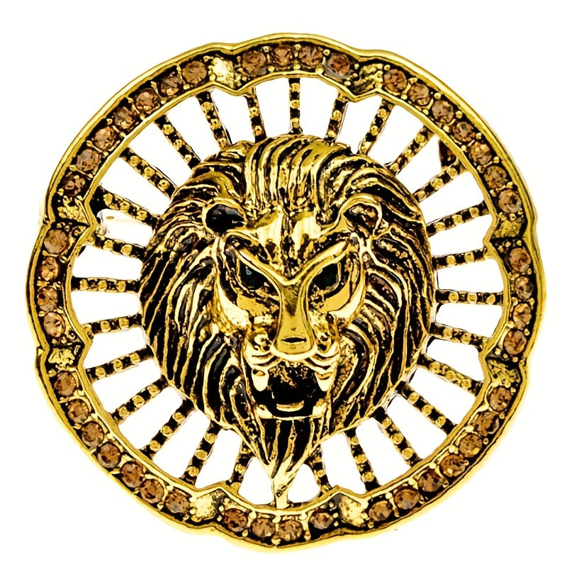 Retro Hollowed Out Lion Brooch Coat Suit Pin Corsage