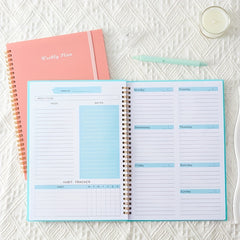 Undated Weekly Goals Notebook Spiral Binding Planner PP Cover 17.78 X 25