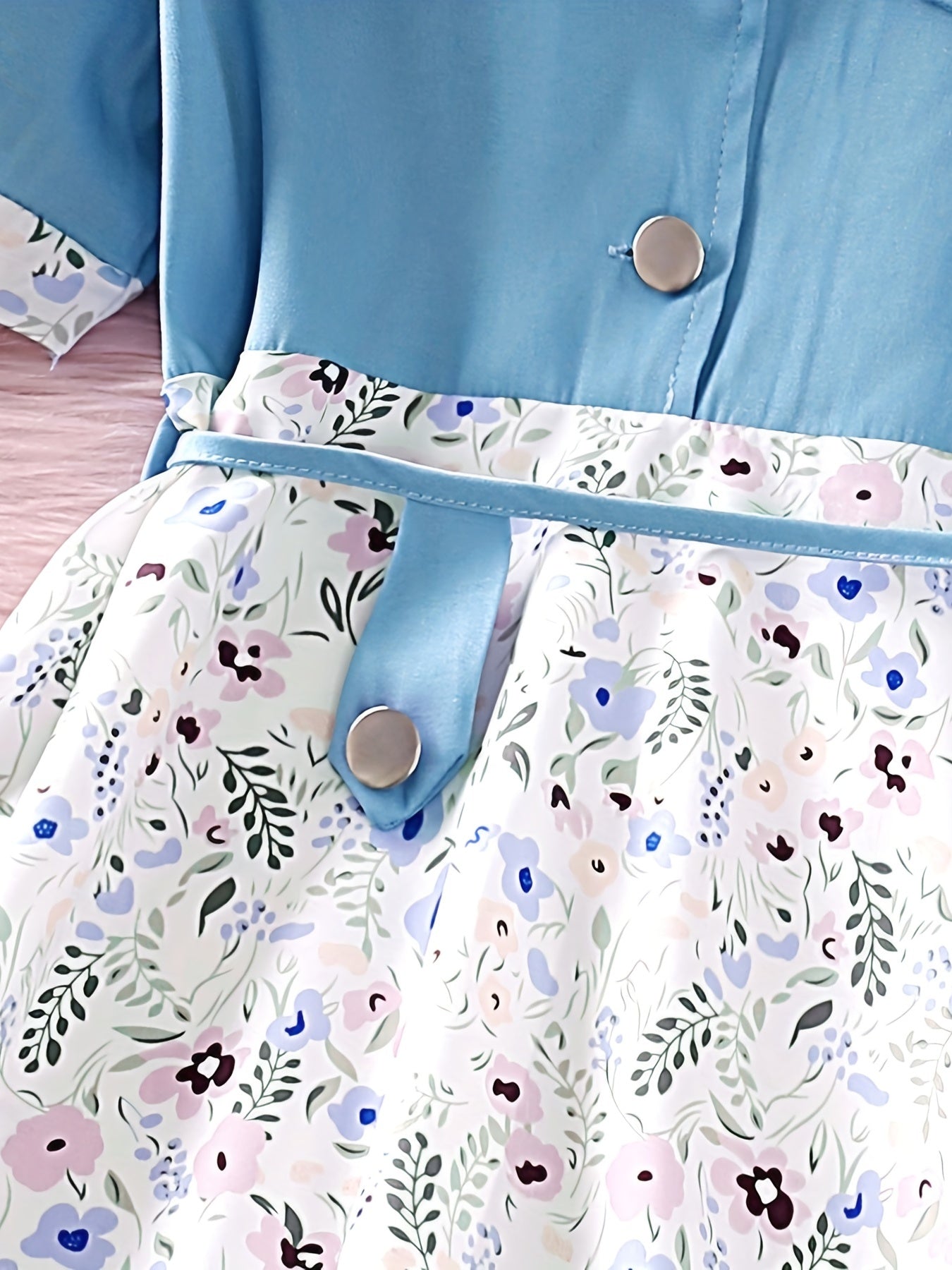 Girls Short Sleeve Floral Button Front Dress Kids Summer Clothes